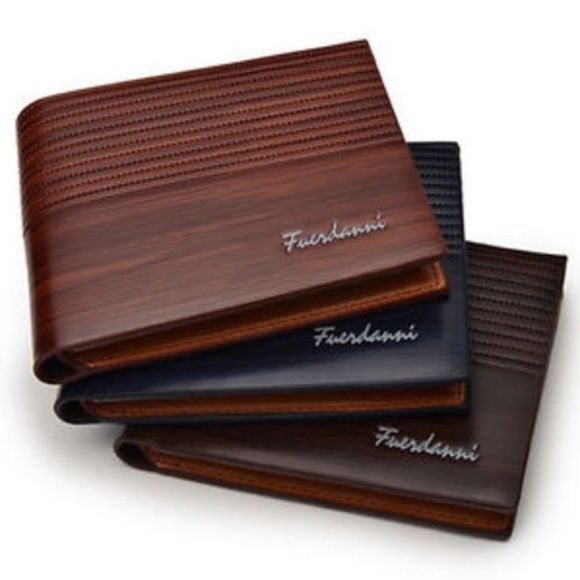 Men's Assorted Colors Vegan Leather Bi-Fold Wallet - Picture 3 of 8